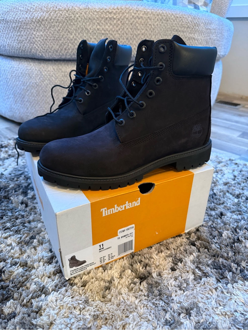 Timberland Premium 6” Waterproof Boots Black Nubuck Men’s 11 NEW